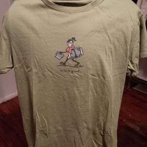 Life is Good Men's Green T-Shirt